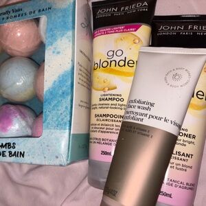 Colorful Bath Bomb Set and Hair Care + Face wash bundle